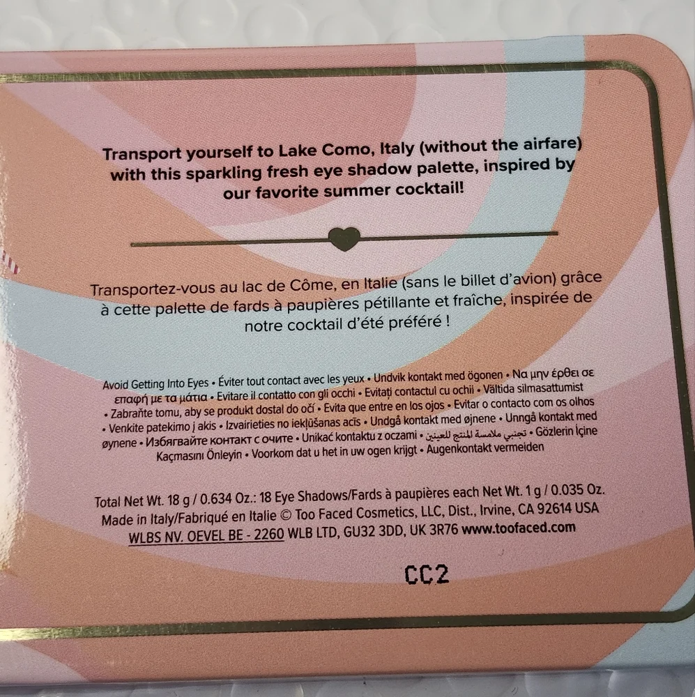 Too Faced Italian Spritz 12 Pan Eyeshadow Palette